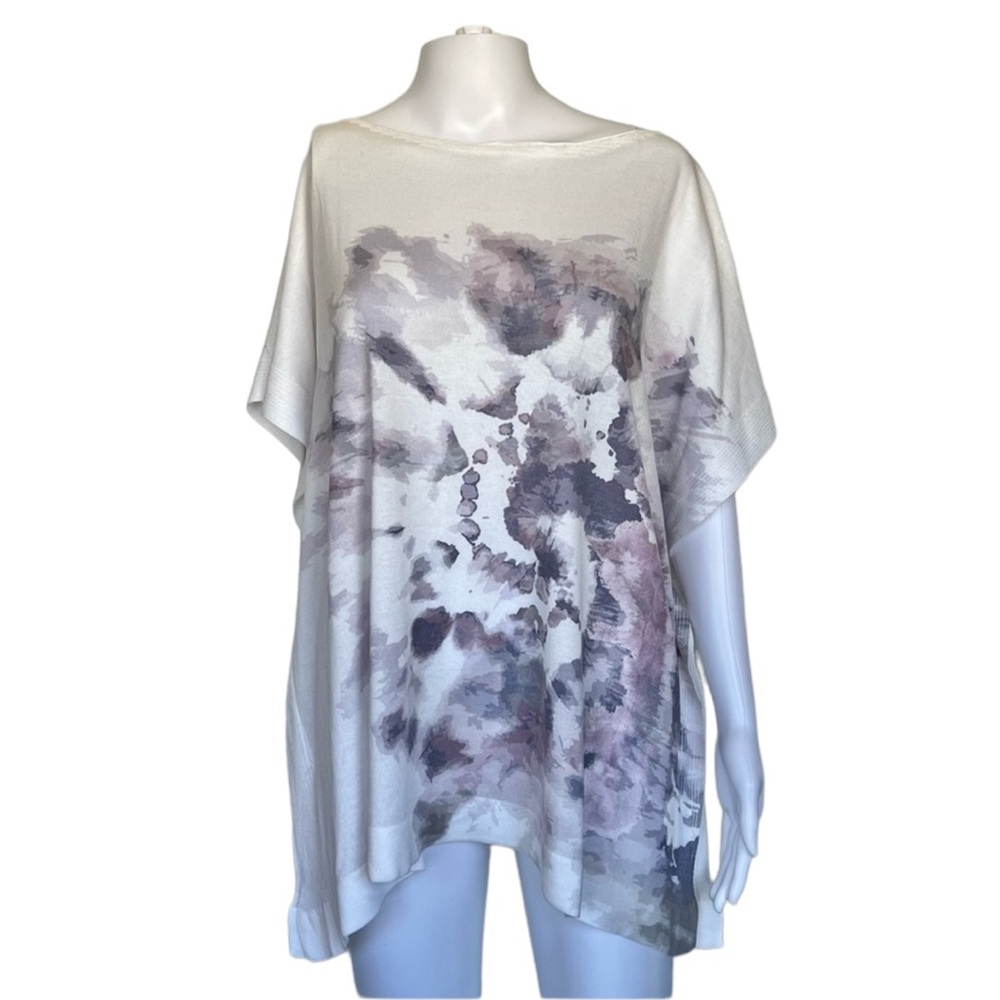 M. Rena - Womens Oversized Watercolor Print Top Sz. OneSize